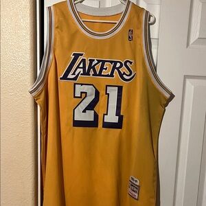Mitchell & Ness Gold Lakers Jersey